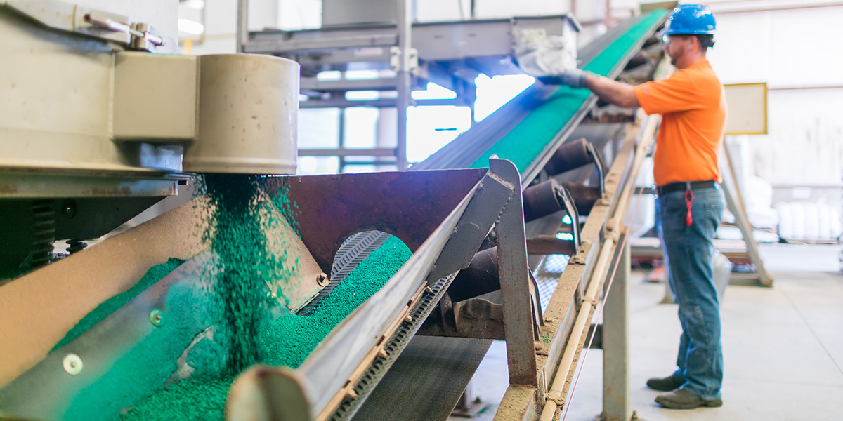 POLYON controlled-release fertilizer production